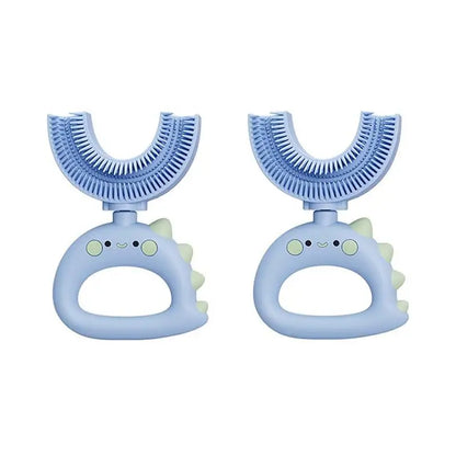 2pcs Dinosaur Tiger Crab Kids U-Shaped Silicone Toothbrush, Manual 360° Cleaning Brush, Baby Teething Toy, Oral Care Brush