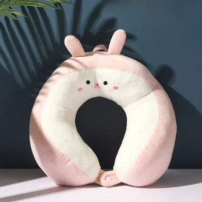 Car Portable U-shaped Pillow, Commuting Nap Cartoon Neck Protection Pillow, Outdoor Travel Airplane Pillow Car Accessories