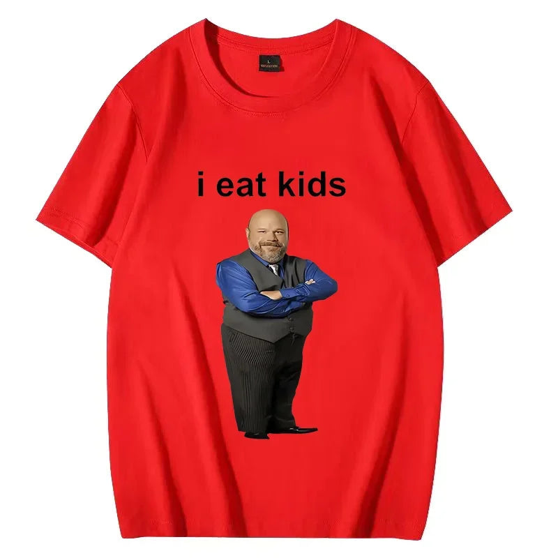 Bertram Eats I Eat Kids Graphics T shirt Men Women  short sleeve Casual streetwear 2024 Summer funny Unisex Tee s