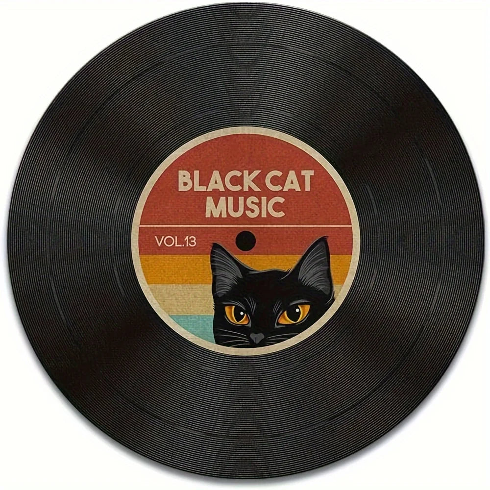 Music record design round mouse pad small desk pad portable Desk Mat pc accessories rubber anti-slip suitable for work and game