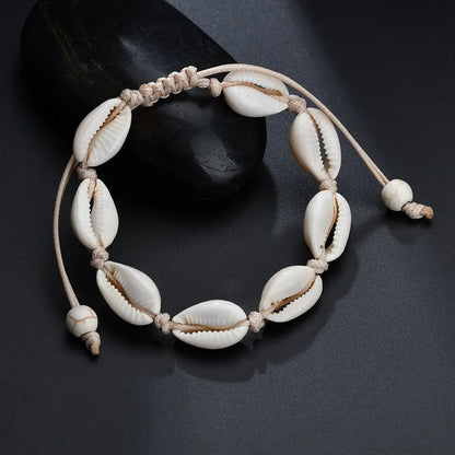 Summer Beach Shell Anklet For Women Bohemian Braided Rope Adjustable  Chain Bangle Girls Leisure Vacation Jewelry