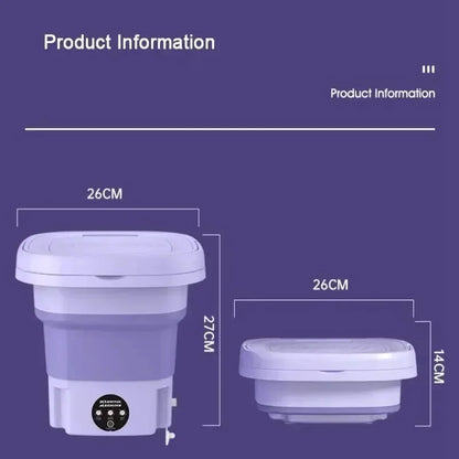 8L Foldable Washing Machine with Spin Dryer Apartments Travel Portable Socks Underwear Panties Baby Clothe Washer Machine