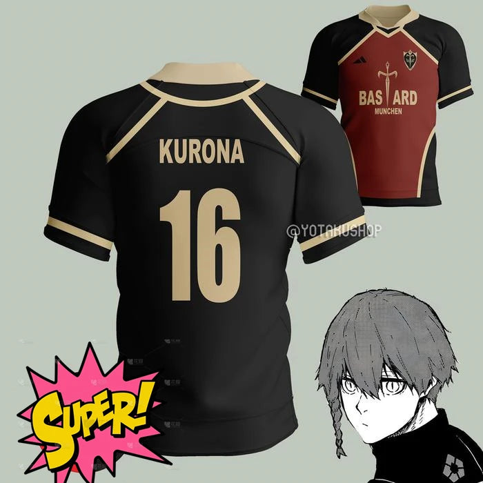 2026 Anime Blue Lock BASTARD 10 KAISER Jersey Mens Sports Tee Fashion Harajuku Manga Short Sleeve Loose Football Jersey Y2k Tops