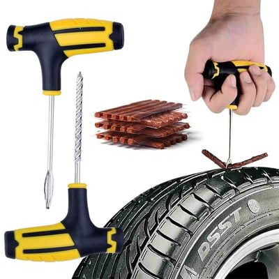 8Pcs/Set Tire Repair Kit for Car & Motorcycle Tubeless Puncture Plug Tools with Rubber Strips Studding Set Auto Tire Repair Tool