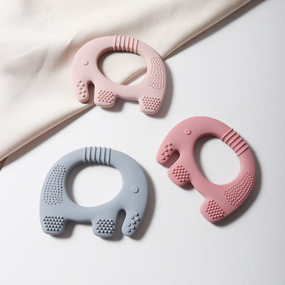 2024 new elephant shape silicone teether Food Grade cut chubby elephant baby Teething toy