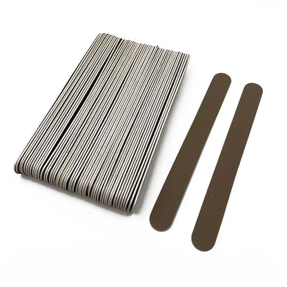 100PCS New Wood Nail Files Sandpaper Buffers Straight 18x2cm Disposable File Cuticle Remover Callus UV Gel Nail Care Tool
