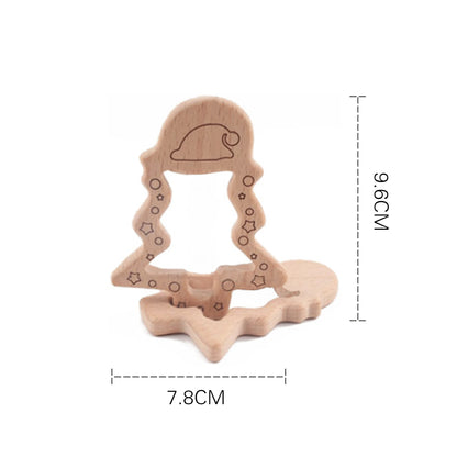 10pc Baby Wooden Teether Beech Bee Pacifier Teeth Pendant Wooden Baby Gym Toys Montessori Animals Baby Products Newborn Gift Kid