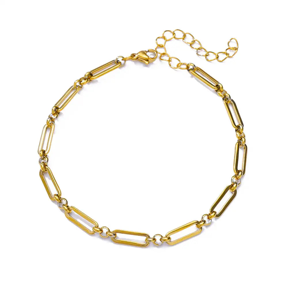 Zircon Cross Anklets For Women Gold Color Stainless Steel Cross Anklet Double Chain Summer Beach Party Jewelry Gift Accessories
