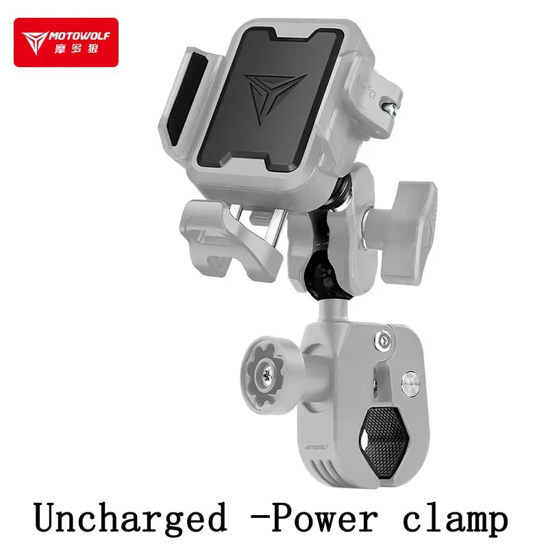 MOTOWOLF Motorcycle Riding Shock-Absorbing Phone Holder Type-c Charger Adjustable Anti-Theft Quick Release Navigation Bracket
