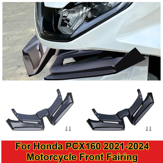 Motorcycle Front Fairing Aerodynamic Wing Cover Windshield Extension Lower Chin Fairing Accessory For Honda PCX160 2021-2024
