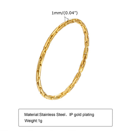 Set of 2 Stacking Ring for WomenStainless Steel 2mm Thin Gold Color Dome Shap Minimalist Jewelry