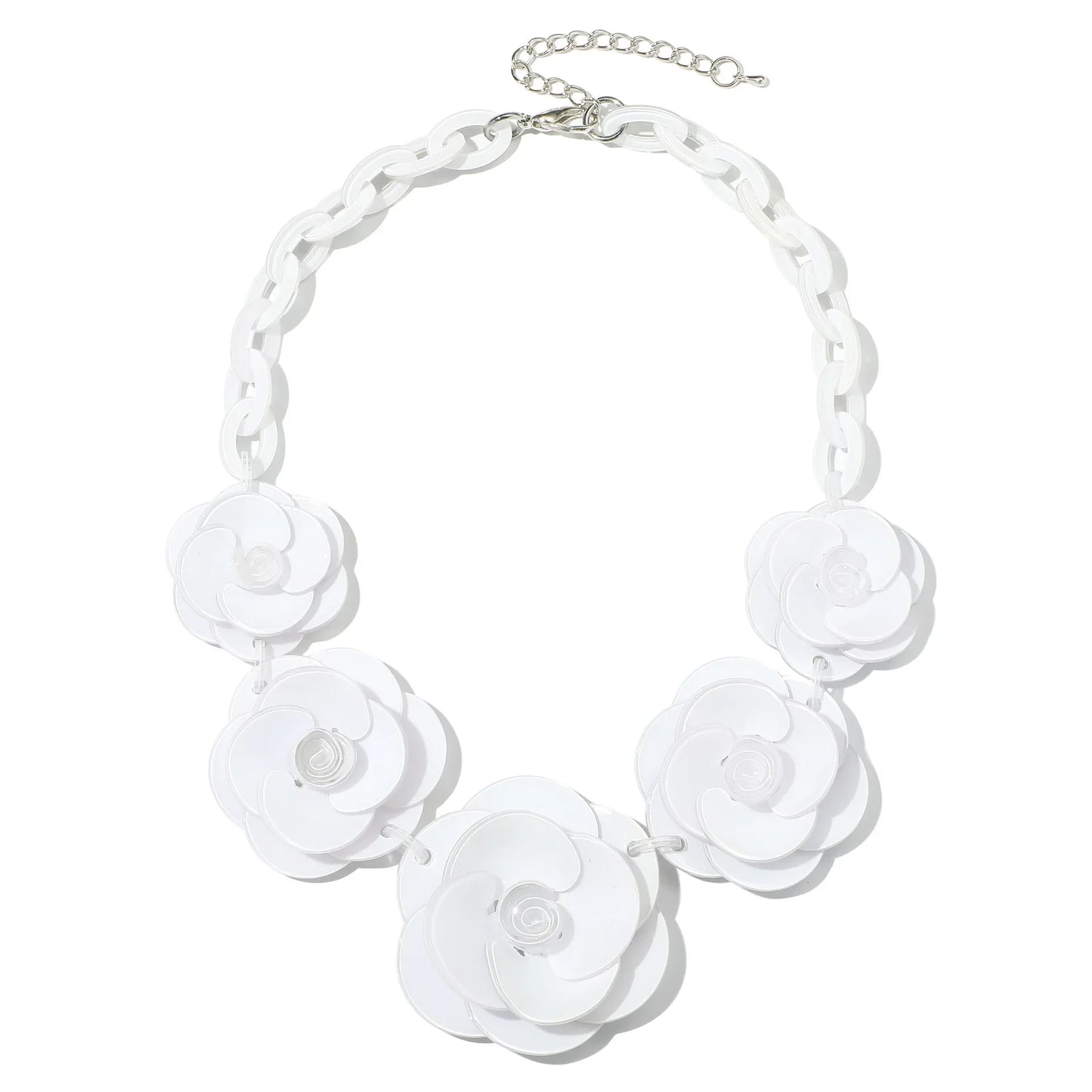Blucome 2022 New Acrylic Flower Shape Necklace Female Exaggerated Clavicle Sweater Necklace Unique Women Girls Pendant  Jewelry