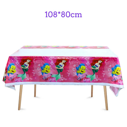 The Little Mermaid Birthday Party Decoration Princess Ariel Paper Napkin Plate Cup Tablecloth Balloons Kids Baby Shower Supplies