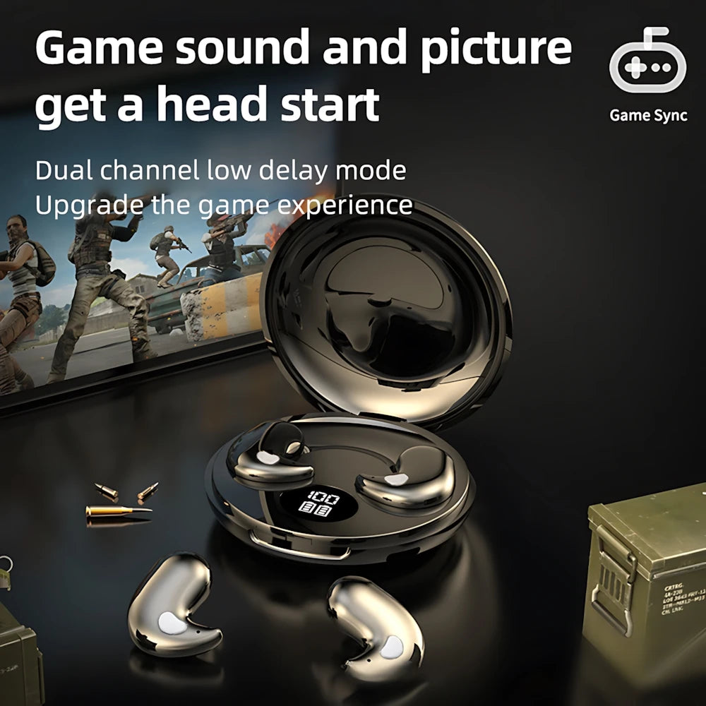 In-Ear Bluetooth Wireless Sleep Headphones Smart LED Display Bluetooth Headset Long Battery Life Gaming Headset For Apple Xiaomi