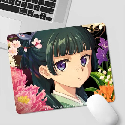 T-The Apothecary Diaries Small Office Computer Desk Mat Table Keyboard Big Mouse Pad Laptop Cushion Non-slip Deskpad Home Decor