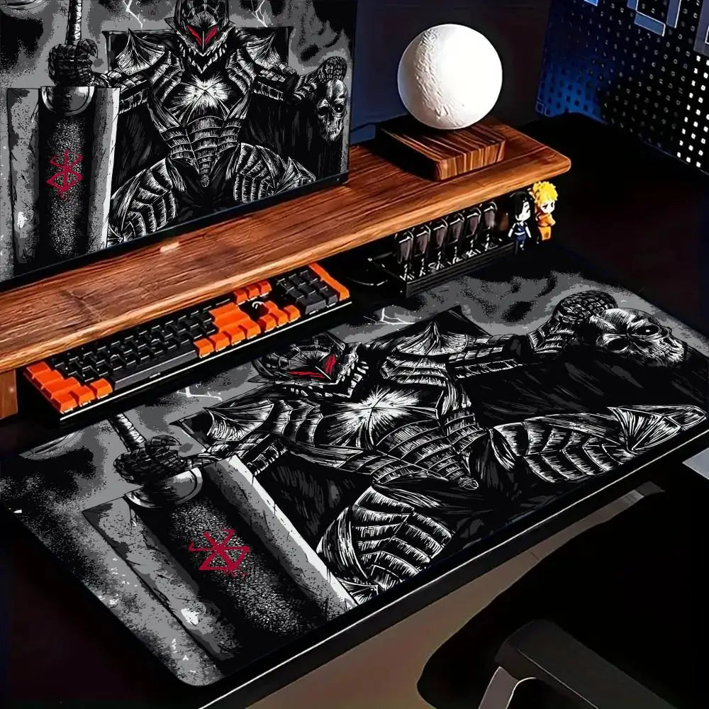 Berserk Guts Anime Mouse Pad Large Computer Office Game Table Mats XXL Rubber Anti-slip Gaming Keyboard Mousepads Long Desk Pads