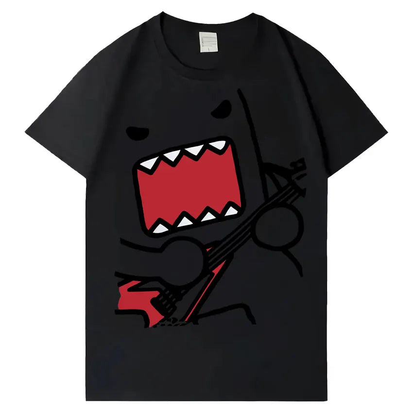 Domo Kun Funny Meme T Shirts Men's Women Clothes Classic Cotton Casual Tee Shirts Short Sleeve Oversized T-shirt Tops Streetwear