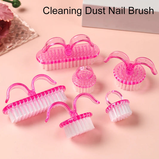 2/3pcs Plastic Nail Brushes Pink Soft Brush Nail Hand Scrubbing Cleaning Brush Dust Cleaner Nail Art Manicure Remover Tools