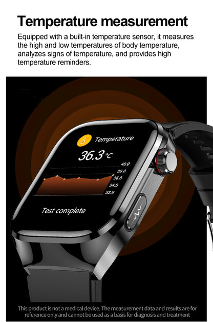 2025 New Smart Watch 2.04-inch AMOLED Screen Bluetooth Call IP68 Waterproof 650mA Sports Smartwatches Men Android Military-Grade
