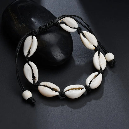 Summer Beach Shell Anklet For Women Bohemian Braided Rope Adjustable  Chain Bangle Girls Leisure Vacation Jewelry