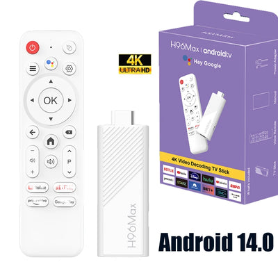 TV Stick H96 MAX H313 Wifi6 Android 14 BT5.0 Quad Core 4K Home Media Player Voice Assistant Smart Android TV Stick 2GB 16GB 8GB