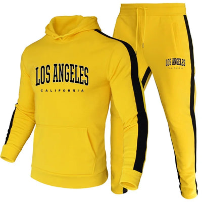 Mens Casual Activewear Hoodie Outfits Premium Male Sportswear Set 2025 Hooded Tracksuit Jogging Sweatshirt Gym Training Clothing