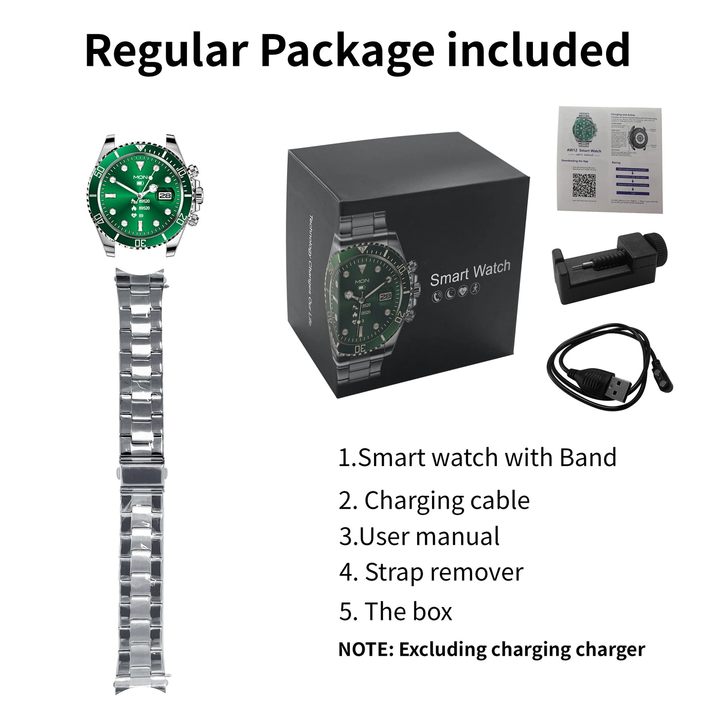 Smart Watch Man Smartwatch AW12 high-end luxury 2024 Android IOS Korean Support Steel Connected Replica Miltary pk gts4 global