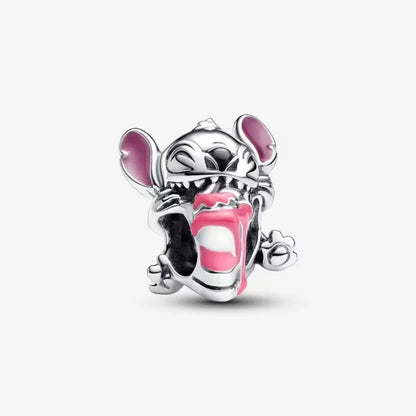 Disney Plata De Ley 925 Silver Charm Monster Activity Flowers Pendant Beads Original Women Bracelets Bangles DIY Jewelry Gift