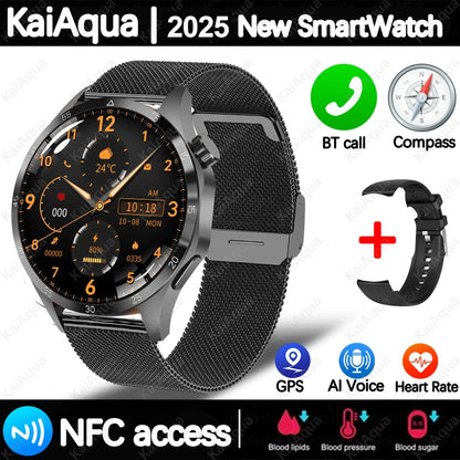 2026 New Watch Bluetooth Call Smart Watch Men GPS Outdoor Sports Fitness Heart Rate AI Voice Assistant Smartwatches Android IOS