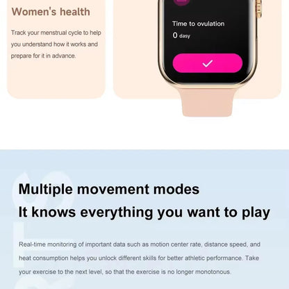 2025 NEW Smart Watch Wireless Charging Smartwatch Bluetooth Calls Men Women Watches Fitness Bracelet Custom Watch Face