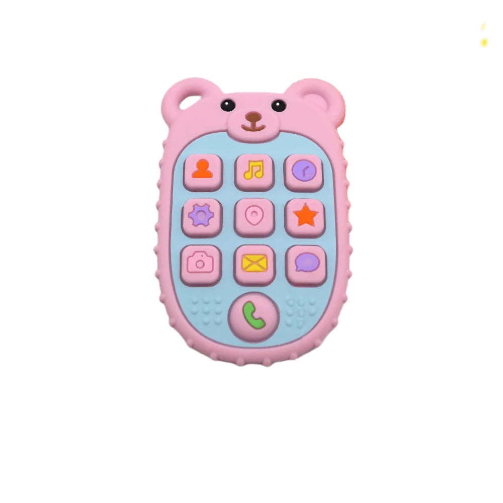 2025 New Baby Teether mobile phone Shape Silicone Teether Teething Toy Kids Sensory Educational Toy baby gift set