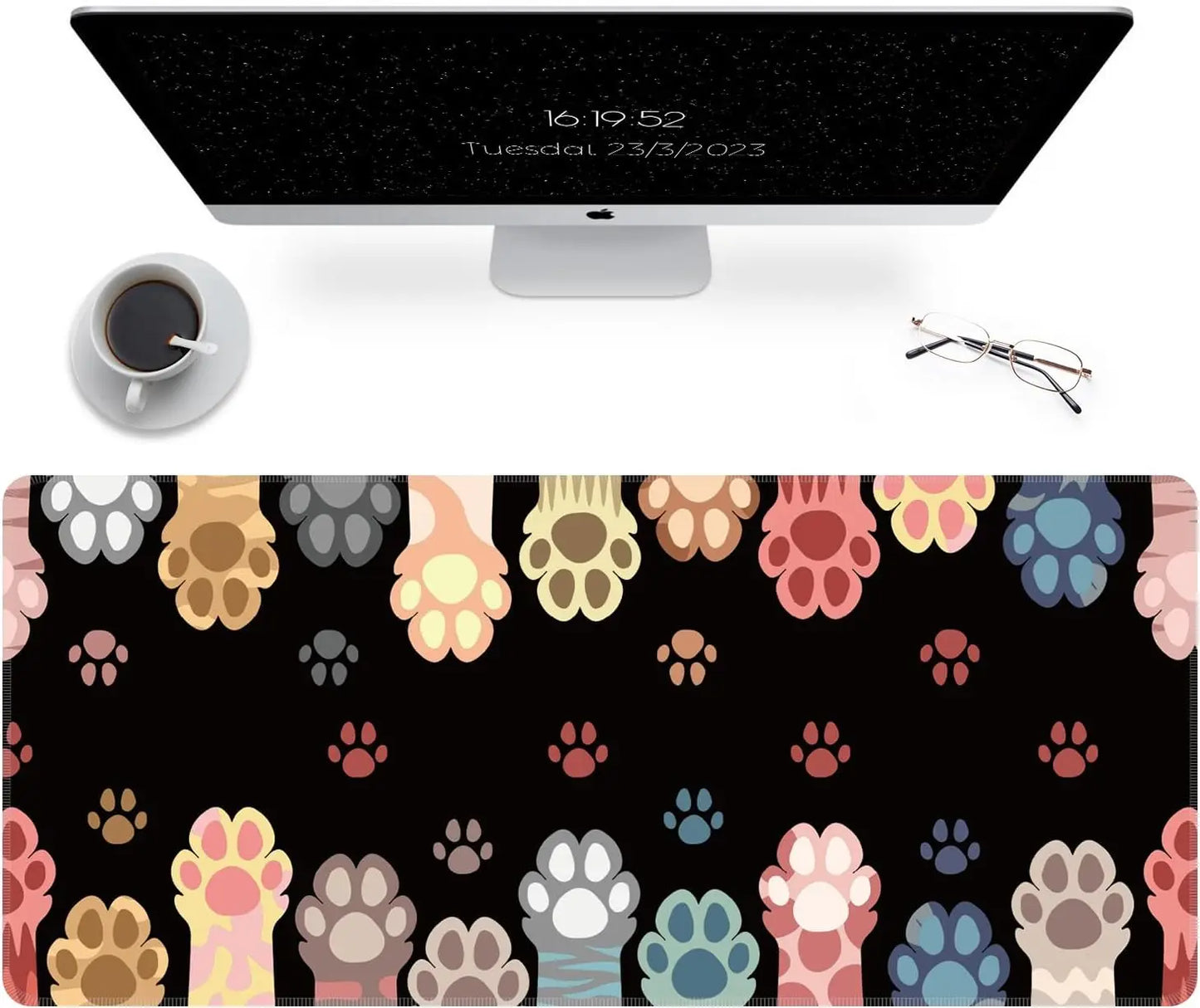 XXL Mouse Pad Sea Wave Gaming Mouse Pad Waterproof Mousepad Extended Large Mouse Mat Desk Pad Laptop Desk Mat Office and Home