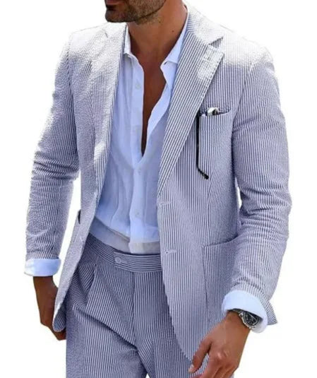 2025 Spring New Men Digital Print Casual Suit Set Jacket Pants Two Piece Cross Border Trade