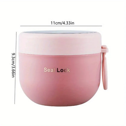 Stainless Steel Soup Cups Thermal Lunch Box Food Thermos Container with Spoon Insulated Bento Lunch Box for School Office