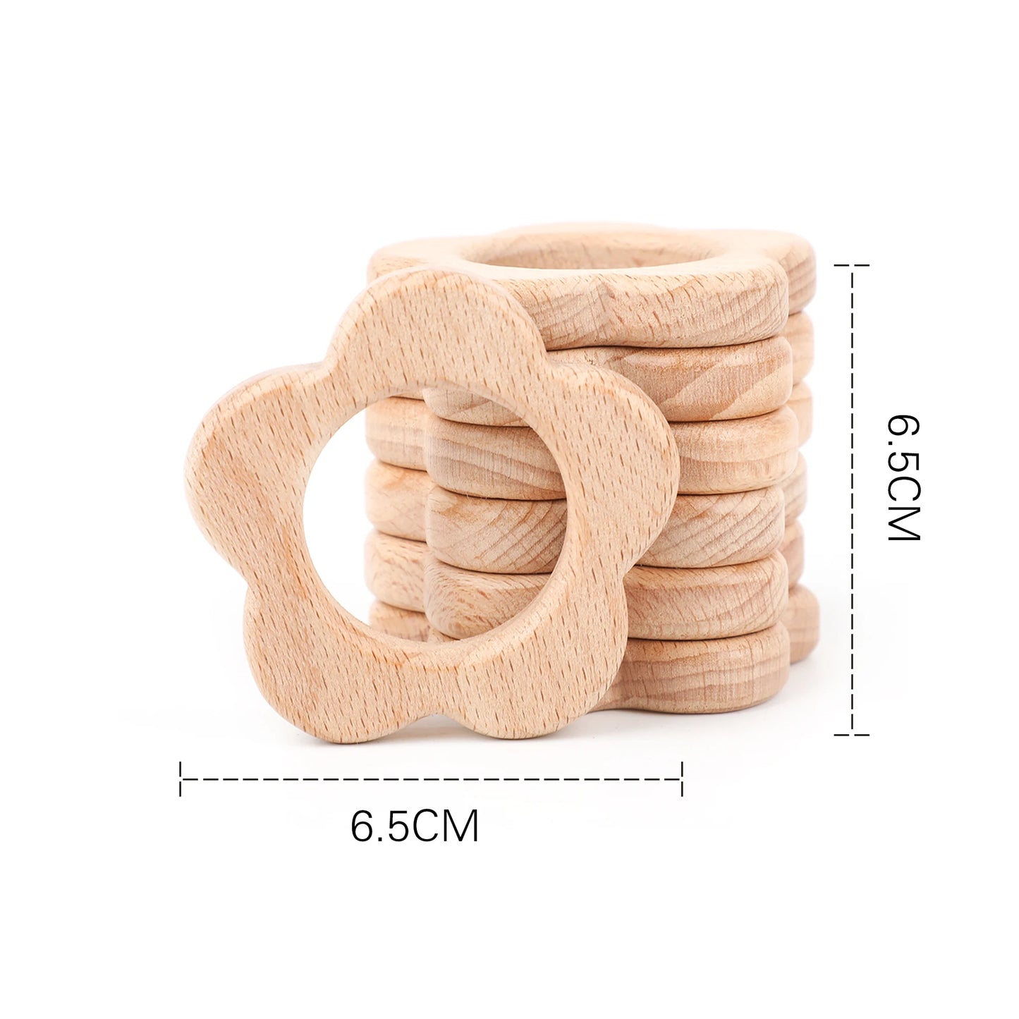 10pc Baby Wooden Teether Beech Bee Pacifier Teeth Pendant Wooden Baby Gym Toys Montessori Animals Baby Products Newborn Gift Kid