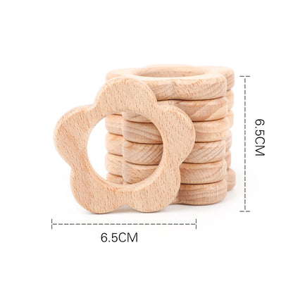 10pc Baby Wooden Teether Beech Bee Pacifier Teeth Pendant Wooden Baby Gym Toys Montessori Animals Baby Products Newborn Gift Kid