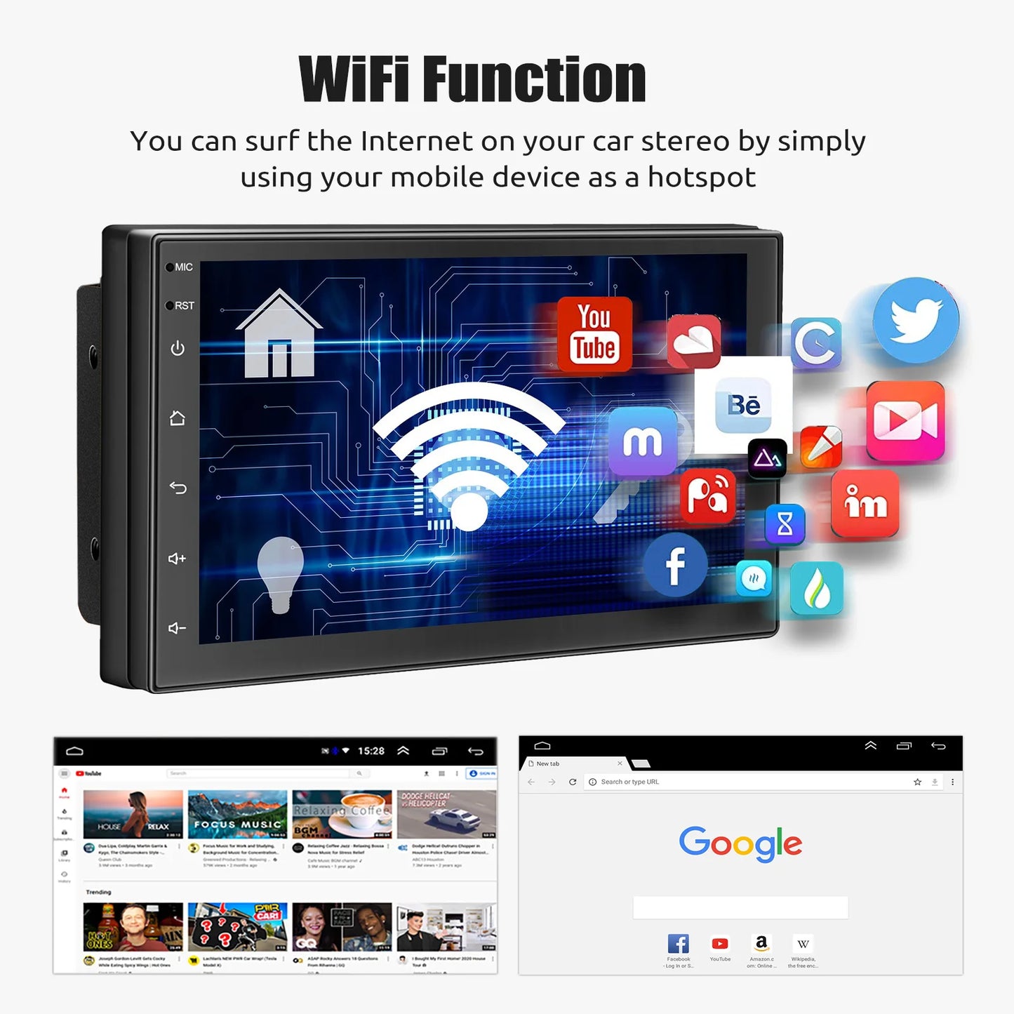 ESSGOO 7 9 10" Car Radio Android Auto Carplay Car Stereo Multimedia Player Universal WIFI GPS Autoradio Car Intelligent Systems