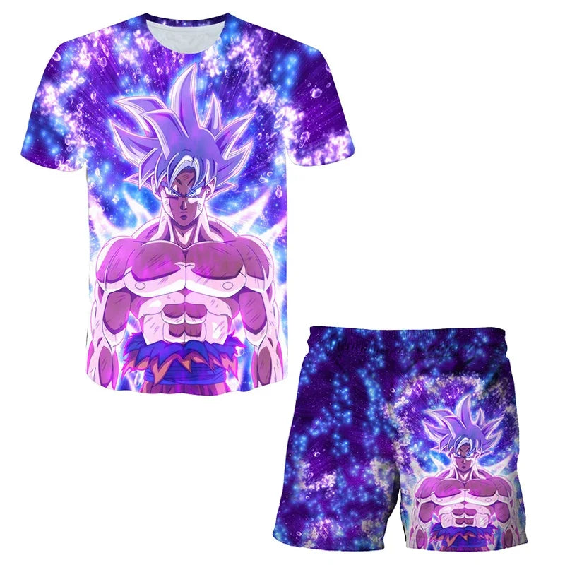 Fashion Dragon Ball Z Tshirt Set Kids Vegeta Boys Clothes Girls Mens Women T-shirt Suit Trucksuit Clothes 3d Goku Short Sleeve