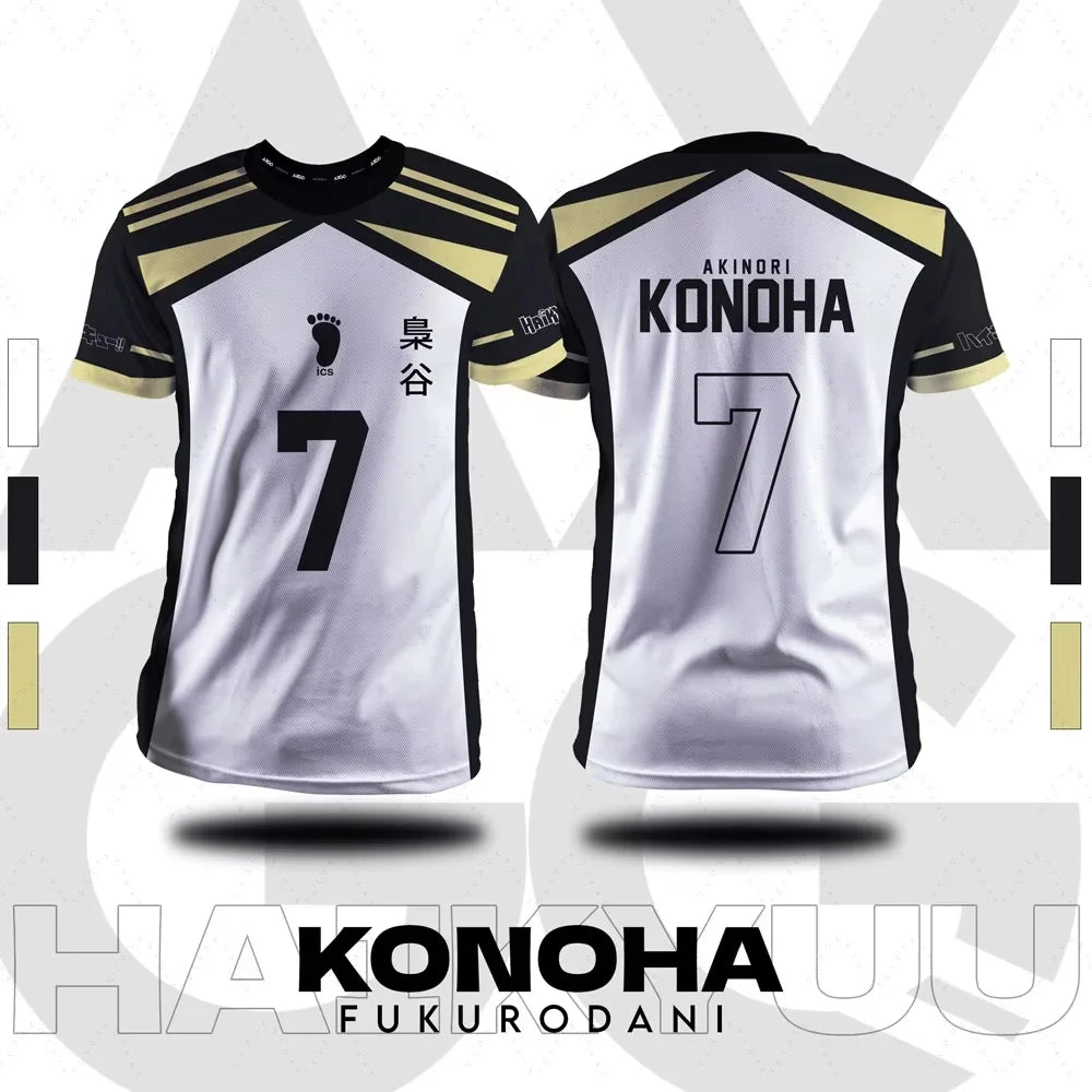 New Summer Fall Haikyuu Fukurodani Cartoon Anime Cosplay Men Jersey Summer Short Sleeve Children Tee Top Fashion Women T-Shirt
