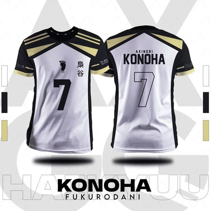 New Summer Fall Haikyuu Fukurodani Cartoon Anime Cosplay Men Jersey Summer Short Sleeve Children Tee Top Fashion Women T-Shirt