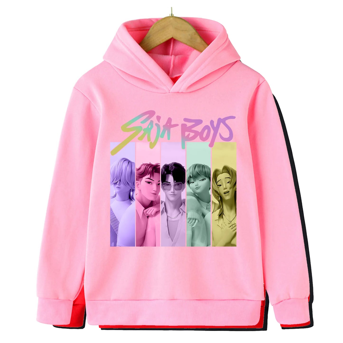 2025 KPop Demon Hunter Cartoon Girls Boy Hooded Sweatshirt Warm Children's Korean Wave Fashion Casual Tops Casual Girls Clothing