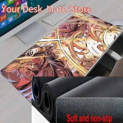 One Piece Sanji Gaming Mouse Pad Gamer Home Computer HD Mousepad XXL Keyboard Pad Carpet Non-Slip Office Mouse Mats