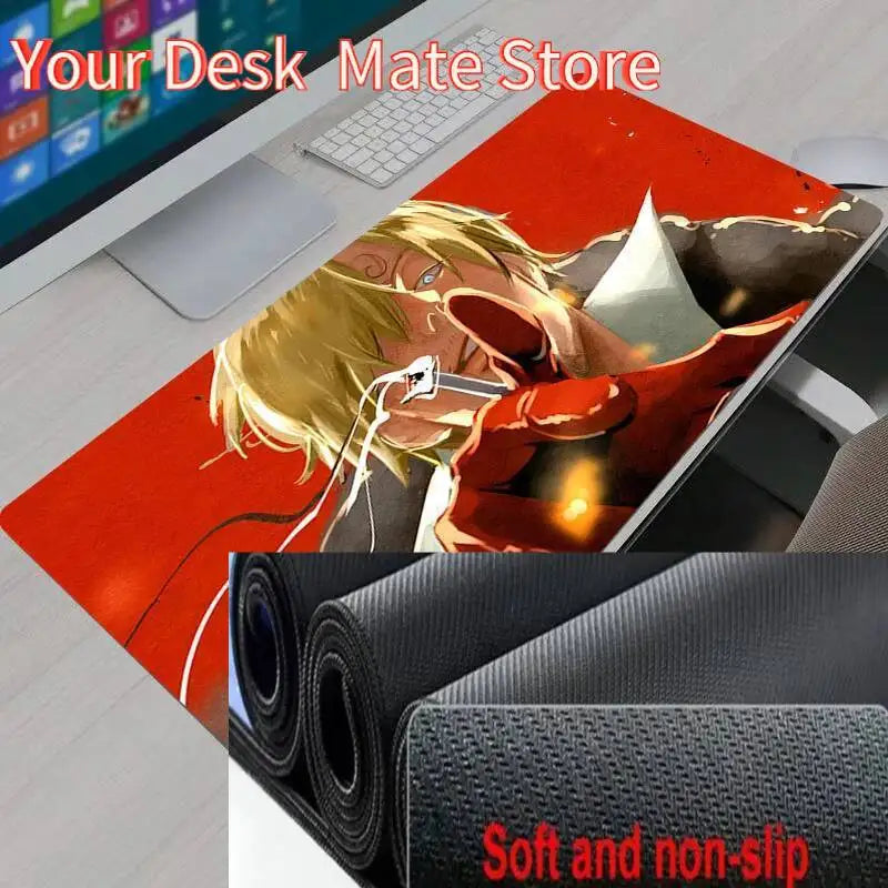 One Piece Sanji Gaming Mouse Pad Gamer Home Computer HD Mousepad XXL Keyboard Pad Carpet Non-Slip Office Mouse Mats