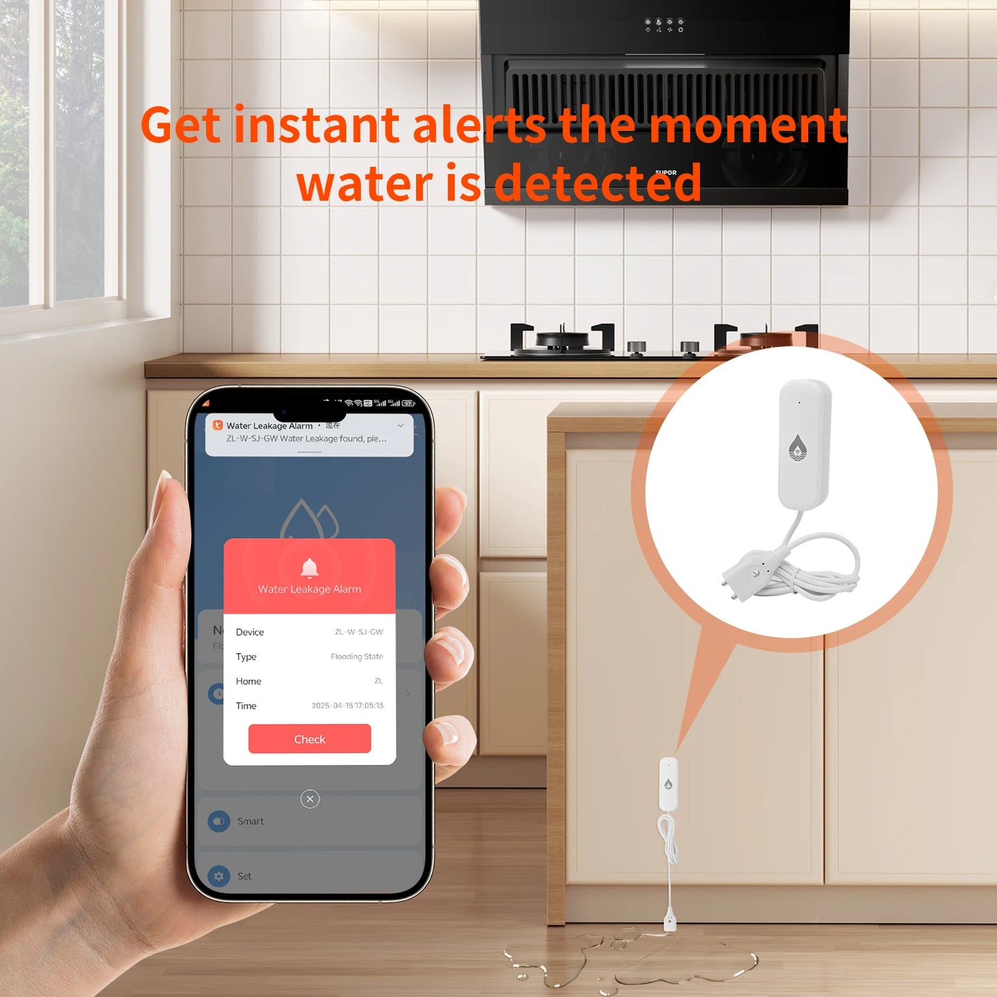 Tuya WiFi/Zigbee Water Leak Detector Sensor Smart Home App Remote Monitoring Flood Alarm Security Protection For Google Home