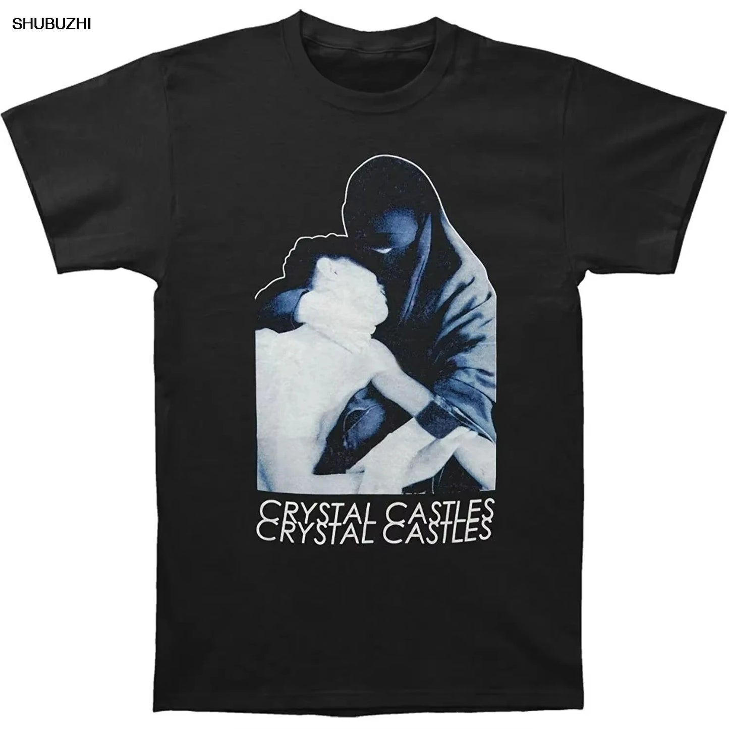 Cotton Tees Men Casual Crystal Castles Fashion Print T Shirt Crew Neck Streetwear Men T Shirt Women Free shipping Men T Shirt