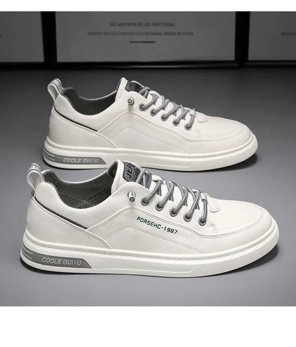 2025 New Trendy Versatile Cloth Shoes Men's Spring New Breathable White Shoes Men's Sports and Leisure Board Shoes Trendy Shoes