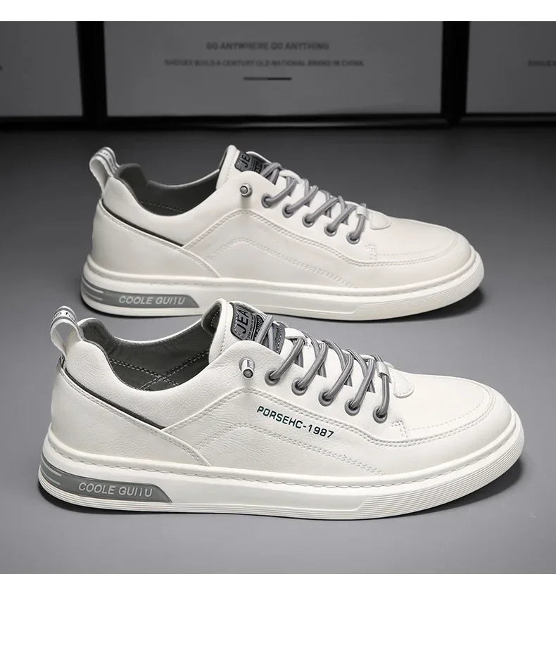 2025 New Trendy Versatile Cloth Shoes Men's Spring New Breathable White Shoes Men's Sports and Leisure Board Shoes Trendy Shoes