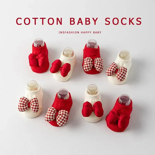 Newborns learning to walk on non slip flooring, spring and summer, 0-1 year old female baby boat socks