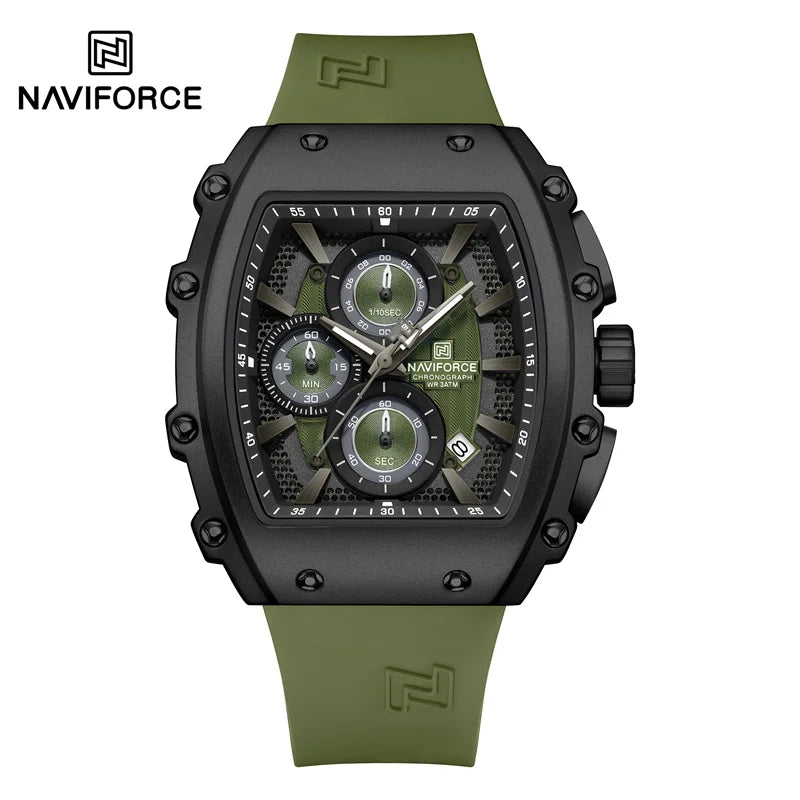 NAVIFORCE Fashionable 2025 Watches for Men Multifunctional 30M Waterproof Sports Quartz Silicone Strap Luxury Clock Reloj Hombre