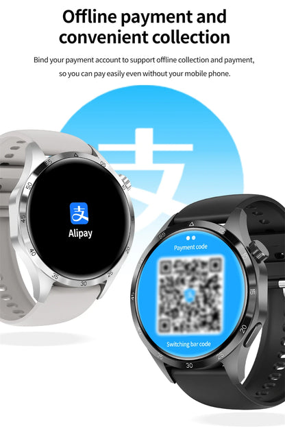 2025 New Smart Watch Men Watch 4 Pro1.53 inch AMOLED HD Screen BT Call GPS sports NFC Health Monitoring Smartwatch Mens Watch
